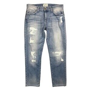 Current Elliott The Fling Slim Boyfriend Jeans  26  Super Vintage Repair Wash #2